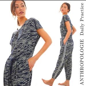NEW Anthropologie Blue and White Jumpsuit